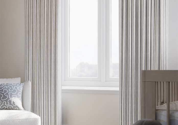 Emily Bond Oscar Stripe, Indigo - Made to Measure Curtains - Image 5